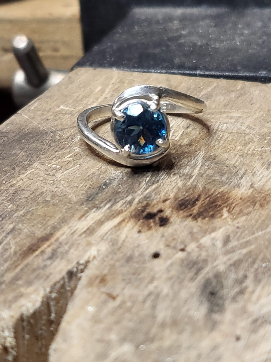 Sterling Silver Ring with 1.33ct London Blue Topaz