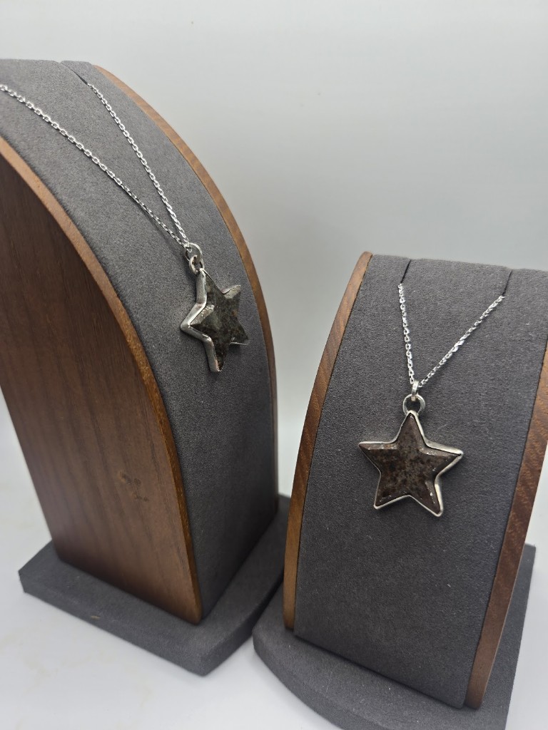 Sterling Silver Star Pendant set with 31.7ct Ordinary Chondrite L6 Meteorite
